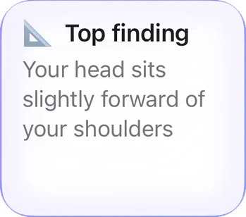 Top finding: your head sits slightly forward of your shoulders